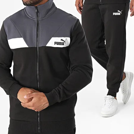 SURVETTE | Power Full Zip tracksuit black grey